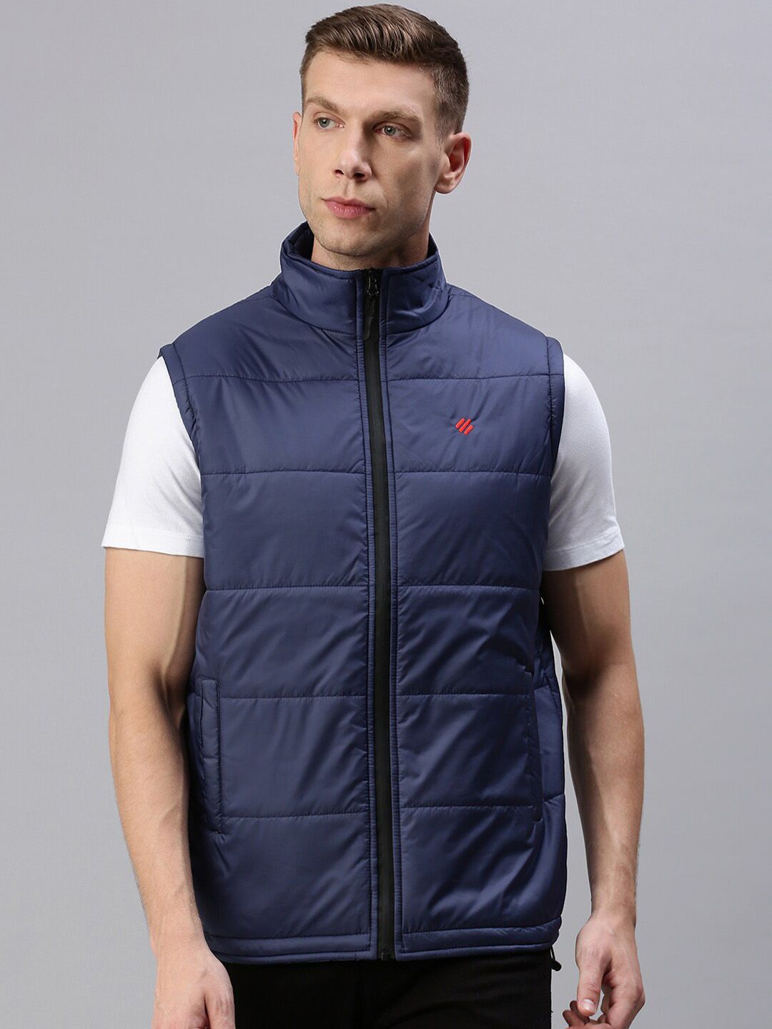 ONN Men Navy Blue Colourblocked Padded Jacket-picture-56