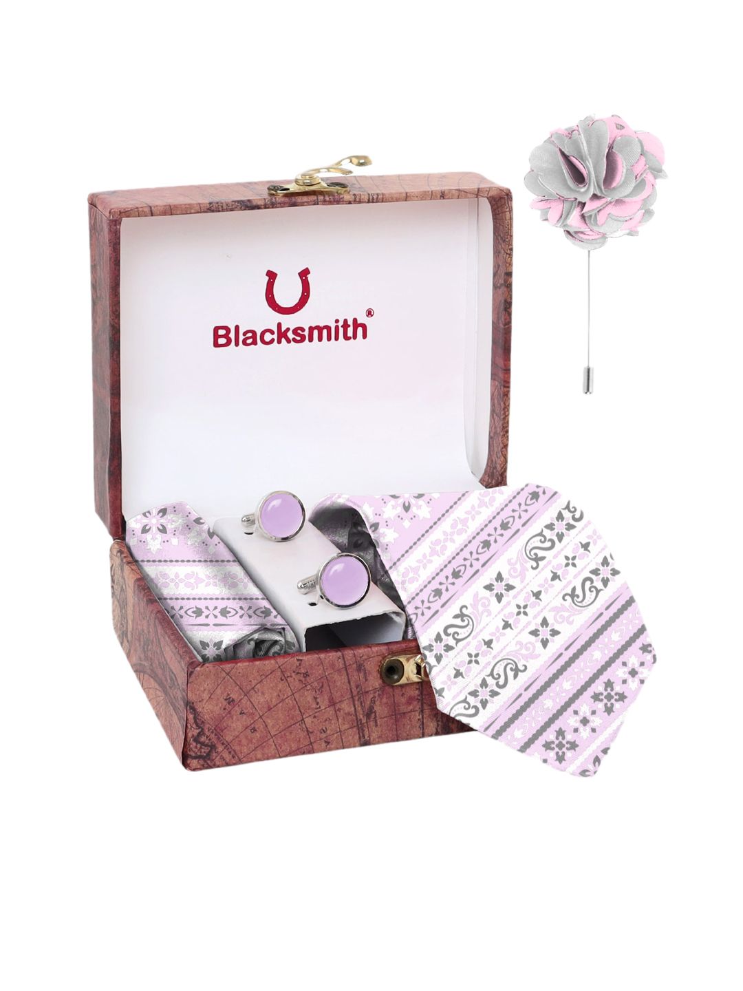 Blacksmith Men Purple Printed Accessory Gift Set-picture-19