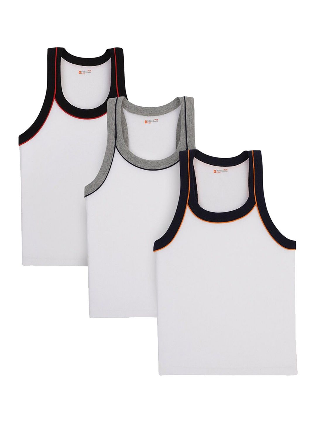 Bodycare Kids Boys Pack Of 3 Cotton Undershirt Vests-picture-40