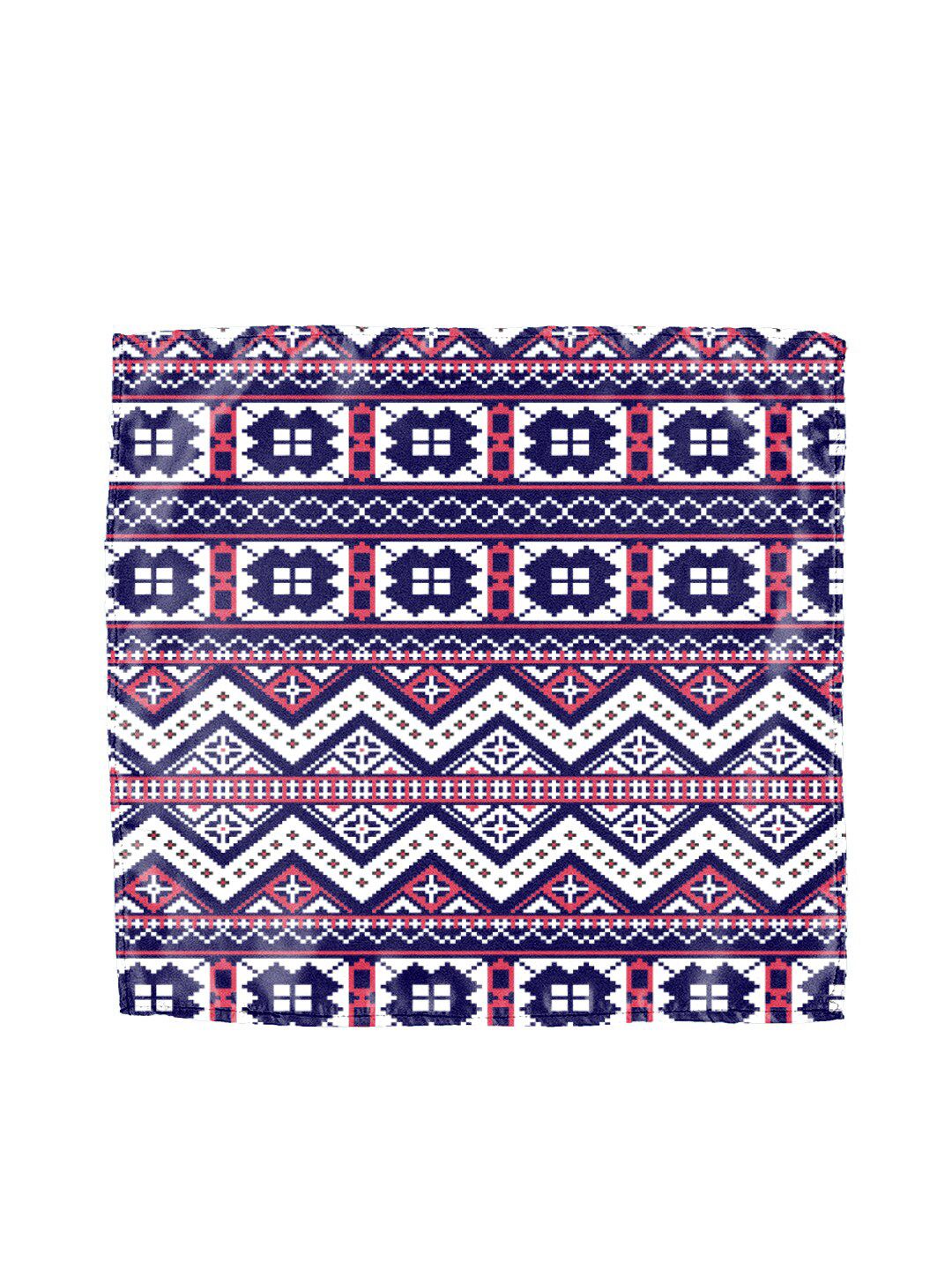 Blacksmith Men Purple & White Printed Satin Pocket Square-picture-32