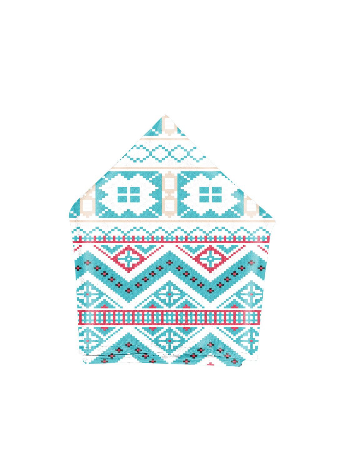 Blacksmith Men White & Blue Printed Pocket Square-picture-16