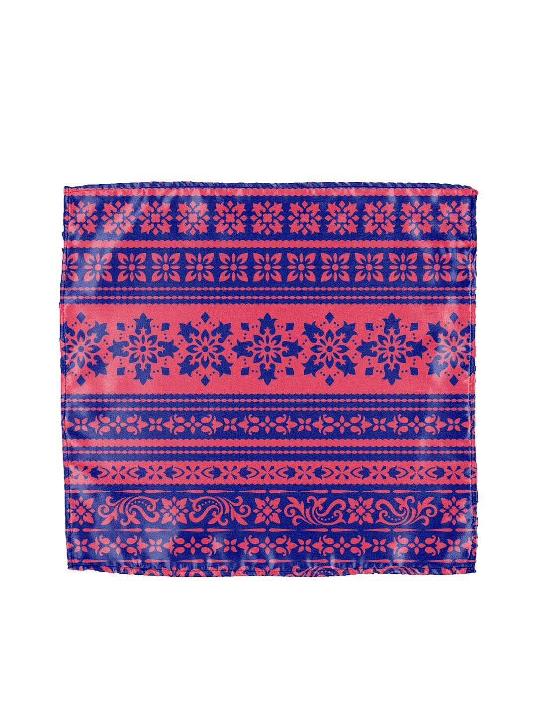 Blacksmith Men Blue & Pink Floral Printed Pocket Squares-picture-24