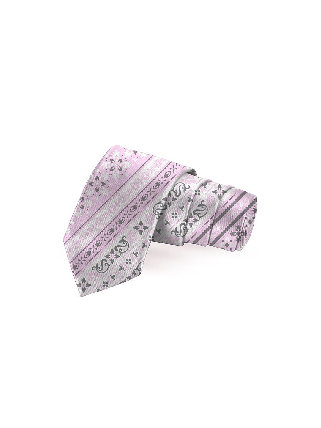 Blacksmith Men Rose & Grey Printed Broad Tie-picture-20
