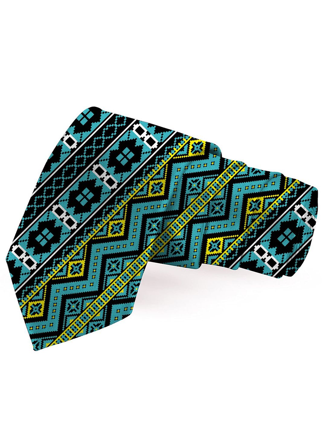 Blacksmith Men Blue & Black Printed Broad Tie-picture-27