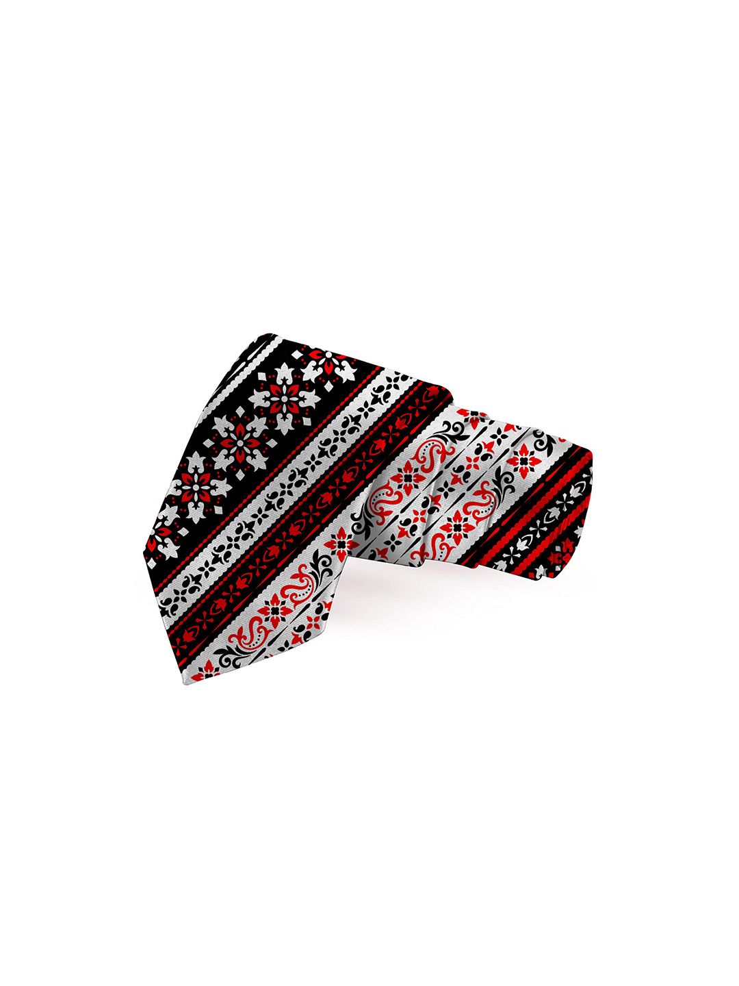 Blacksmith Men Red & White Printed Broad Tie-picture-13