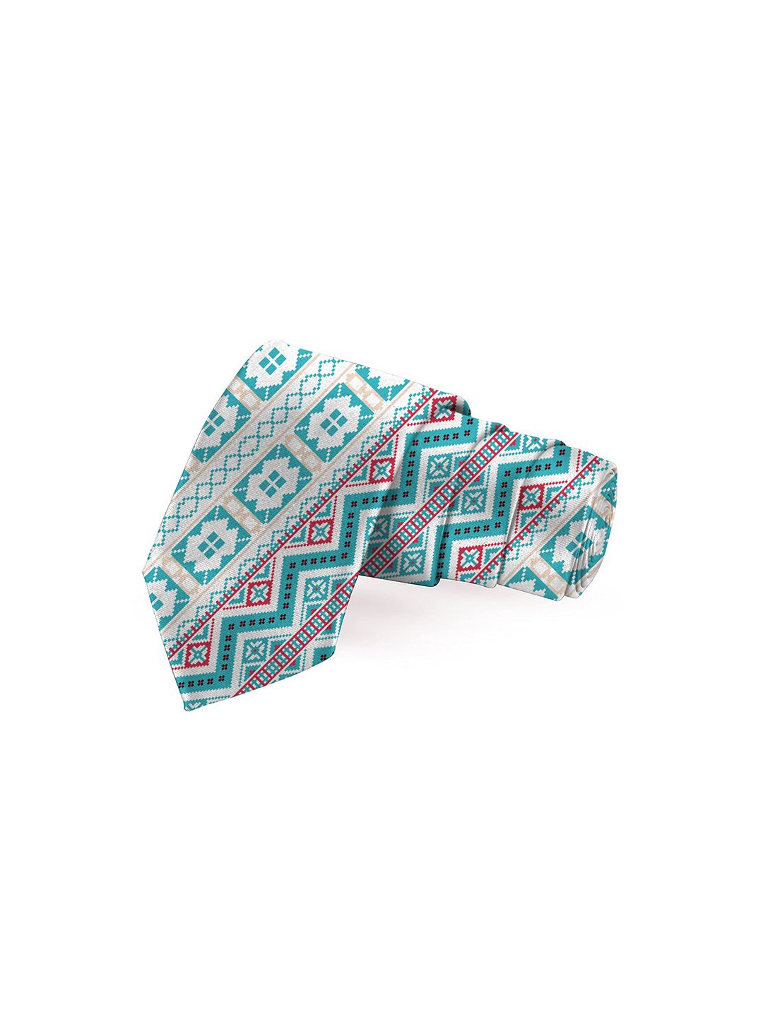 Blacksmith Men Teal & Red Printed Broad Tie-picture-22