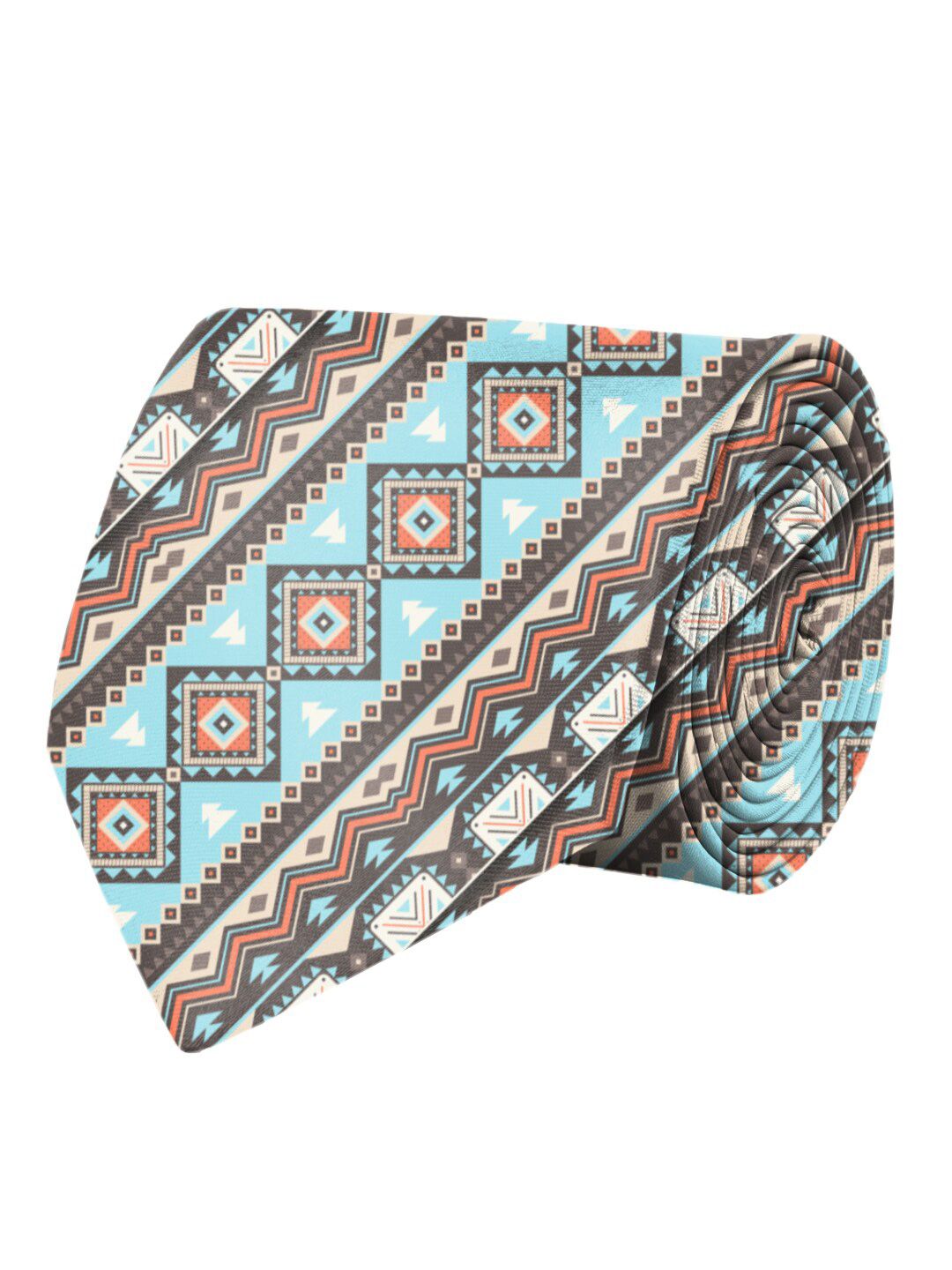 Blacksmith Men Blue & Orange Printed Broad Tie-picture-26