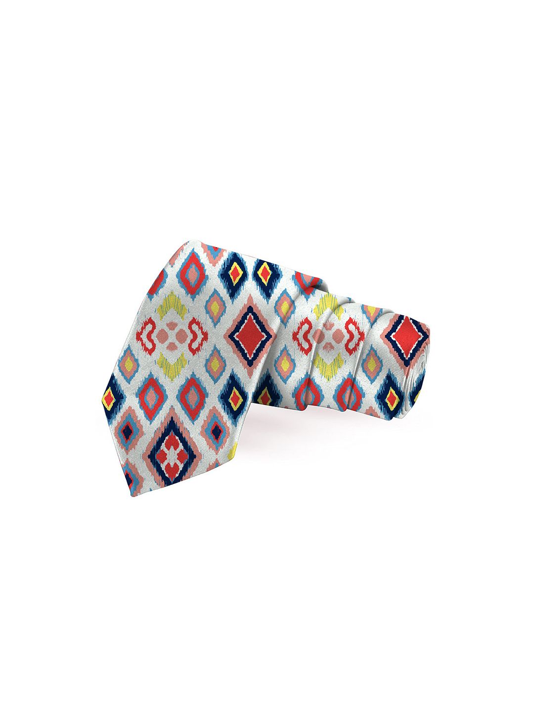 Blacksmith Men White & Yellow Printed Broad Tie-picture-44