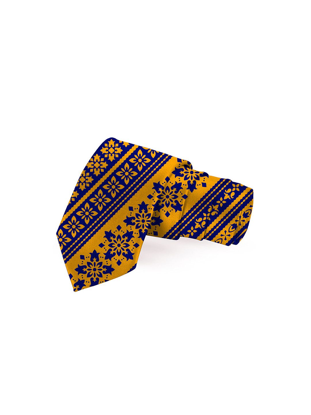 Blacksmith Men Yellow & Blue Printed Broad Tie-picture-36