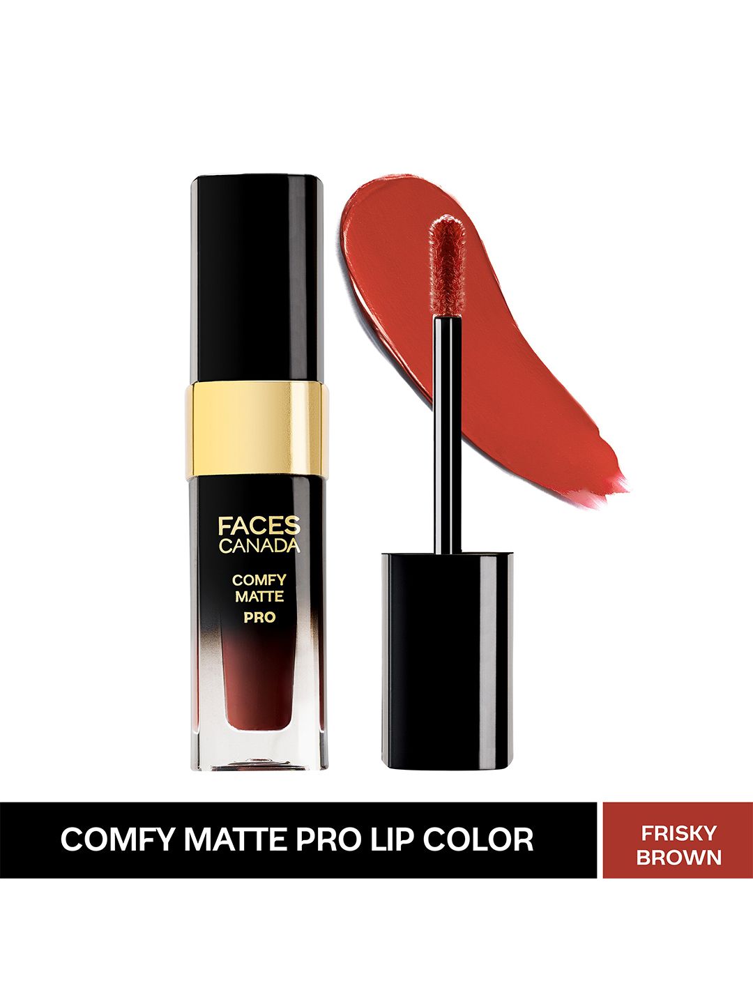 FACES CANADA Comfy Matte Pro Liquid Lipstick 5.5ml - 10Hr Stay & No Dryness - Frisky Brown 13-image-16