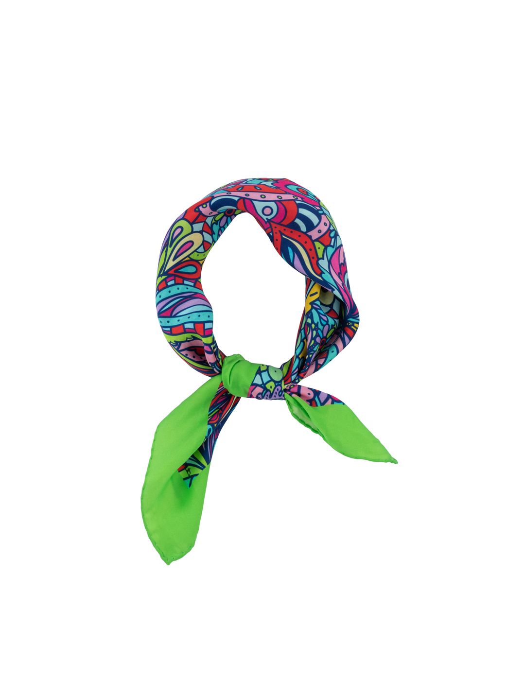 The Tie Hub Men Green & Blue Printed Scarf-image-46