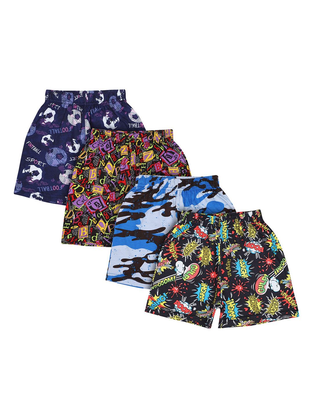 Bodycare Kids Pack Of 4 Boys Floral Printed Shorts-picture-25