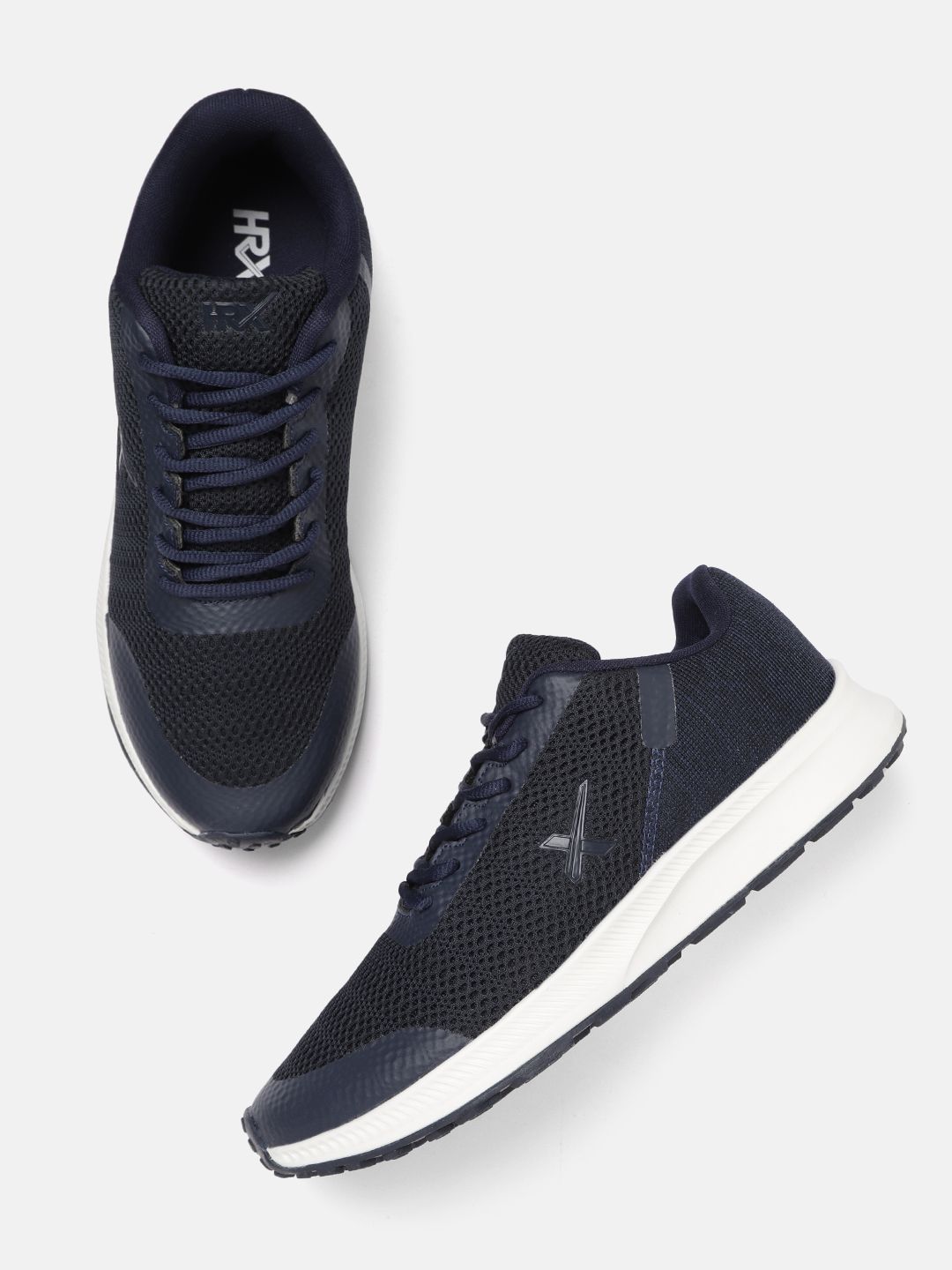 HRX by Hrithik Roshan Men Navy Blue Woven Design Running Shoes - Price ...