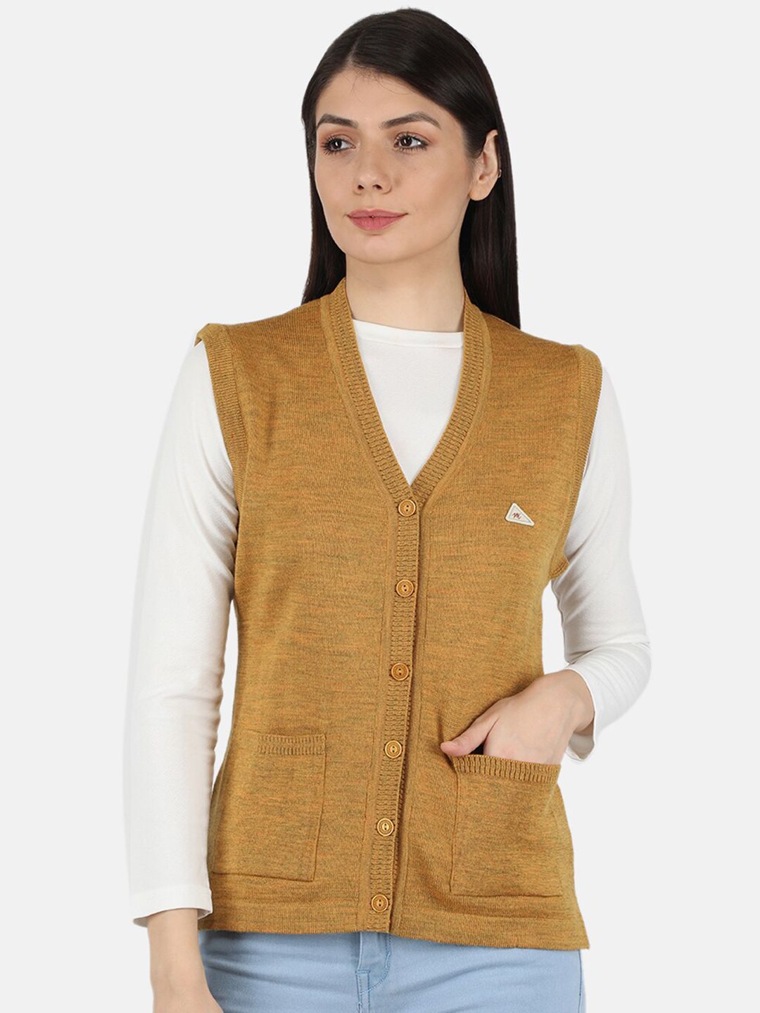 Buy Monte Carlo Monte Carlo Women Gold-Toned Cardigan at Redfynd