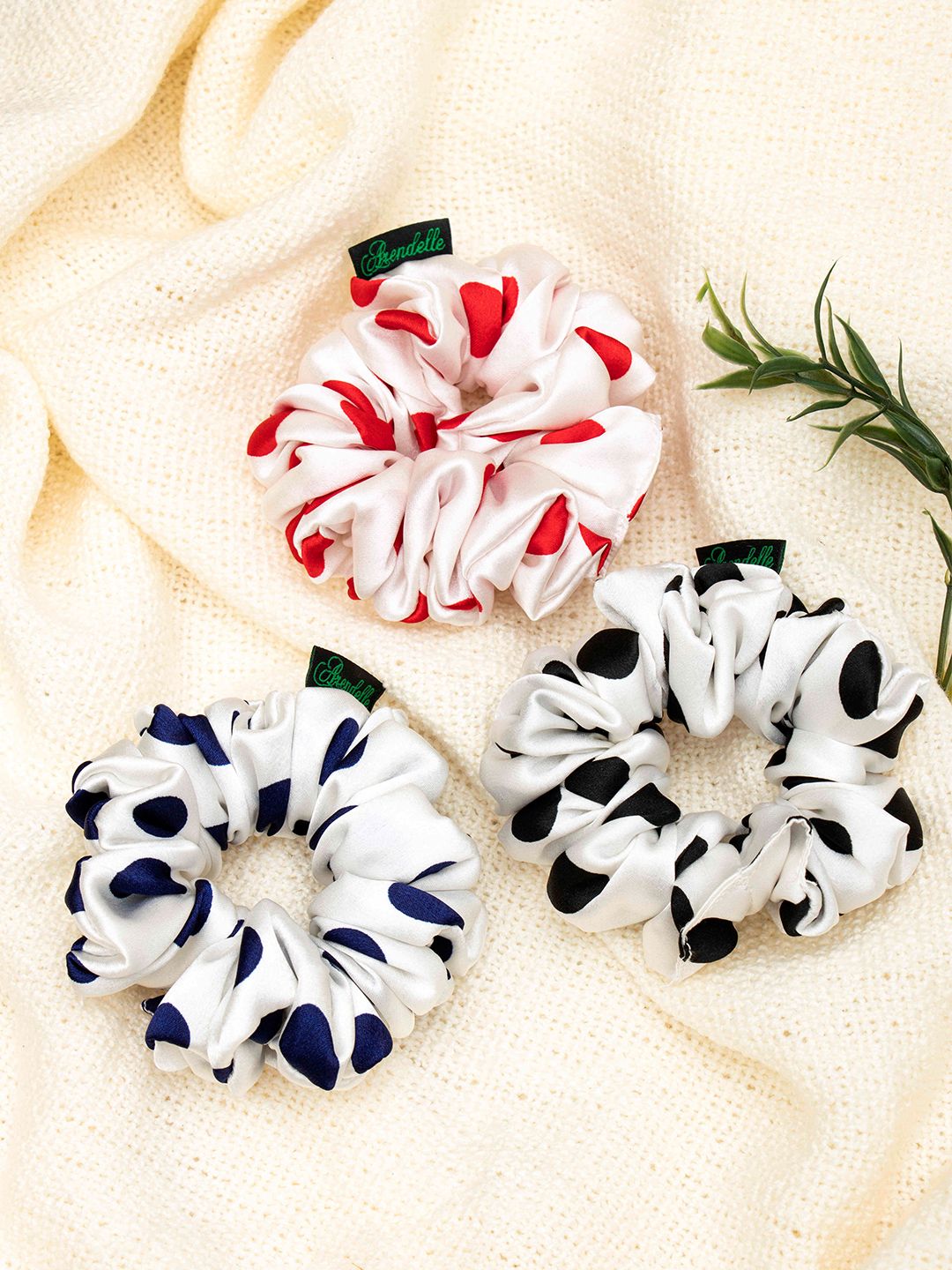 Arendelle Women White & Blue Set of 3 Ponytail Holders-image-11