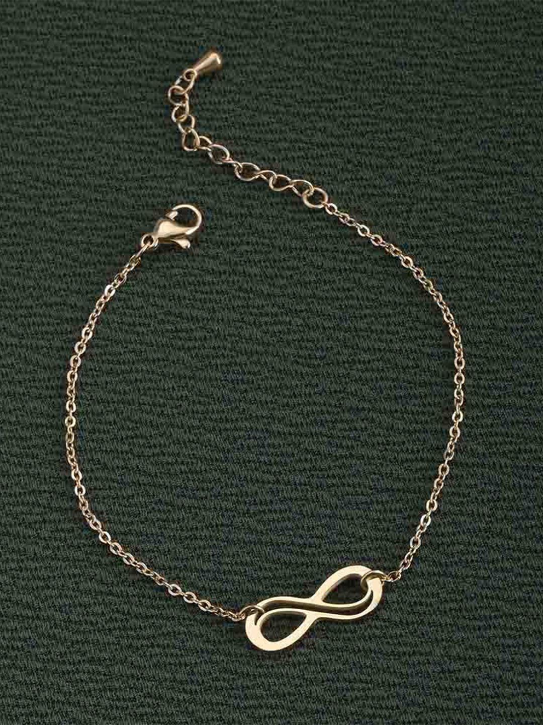 PALMONAS Women Gold-Toned 18k Gold-Plated Charm Bracelet-image-23