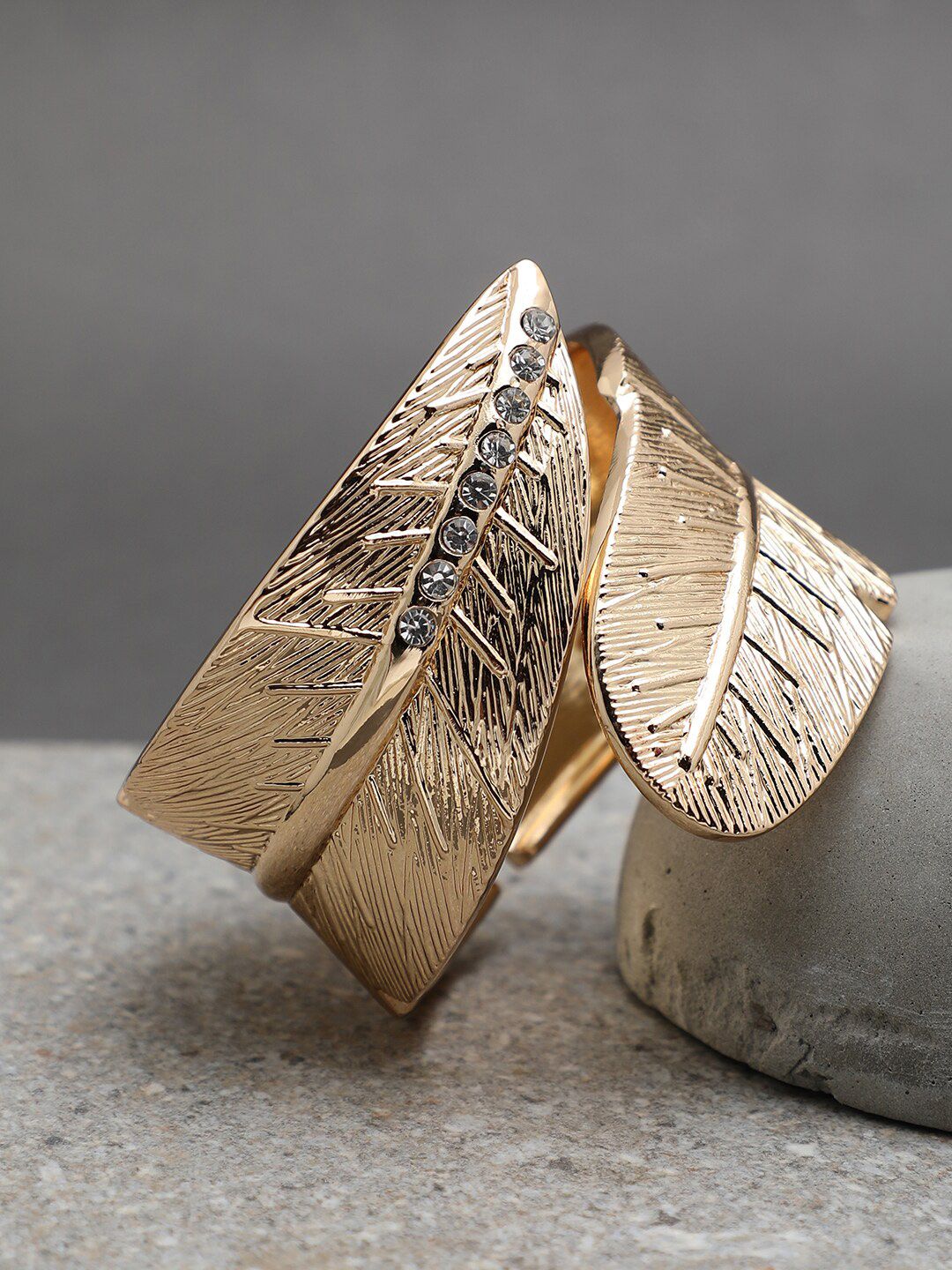 SOHI Women Gold-Toned Gold-Plated Cuff Bracelet-picture-23