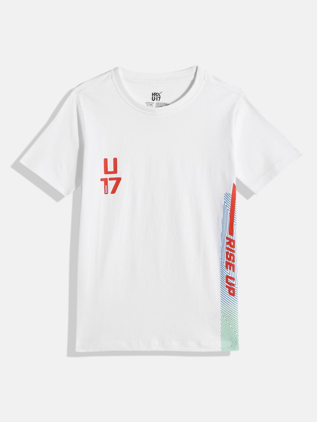 HRX by Hrithik Roshan Boys White & Red Typography Printed Pure Cotton T-shirt-picture-47