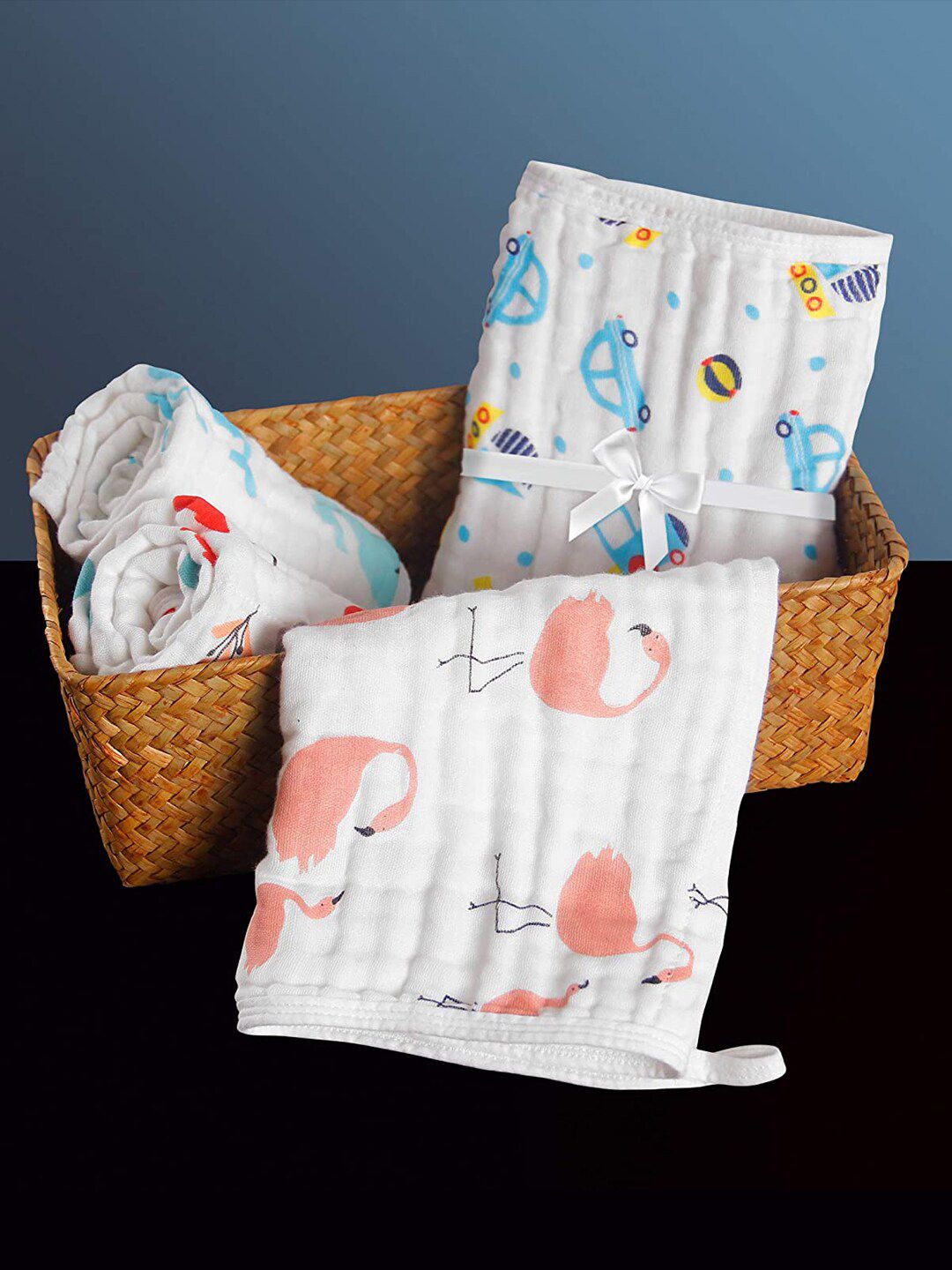 Moms Home Kids Pack of 5 Printed 500 GSM Organic Cotton Bath Towels-image-31