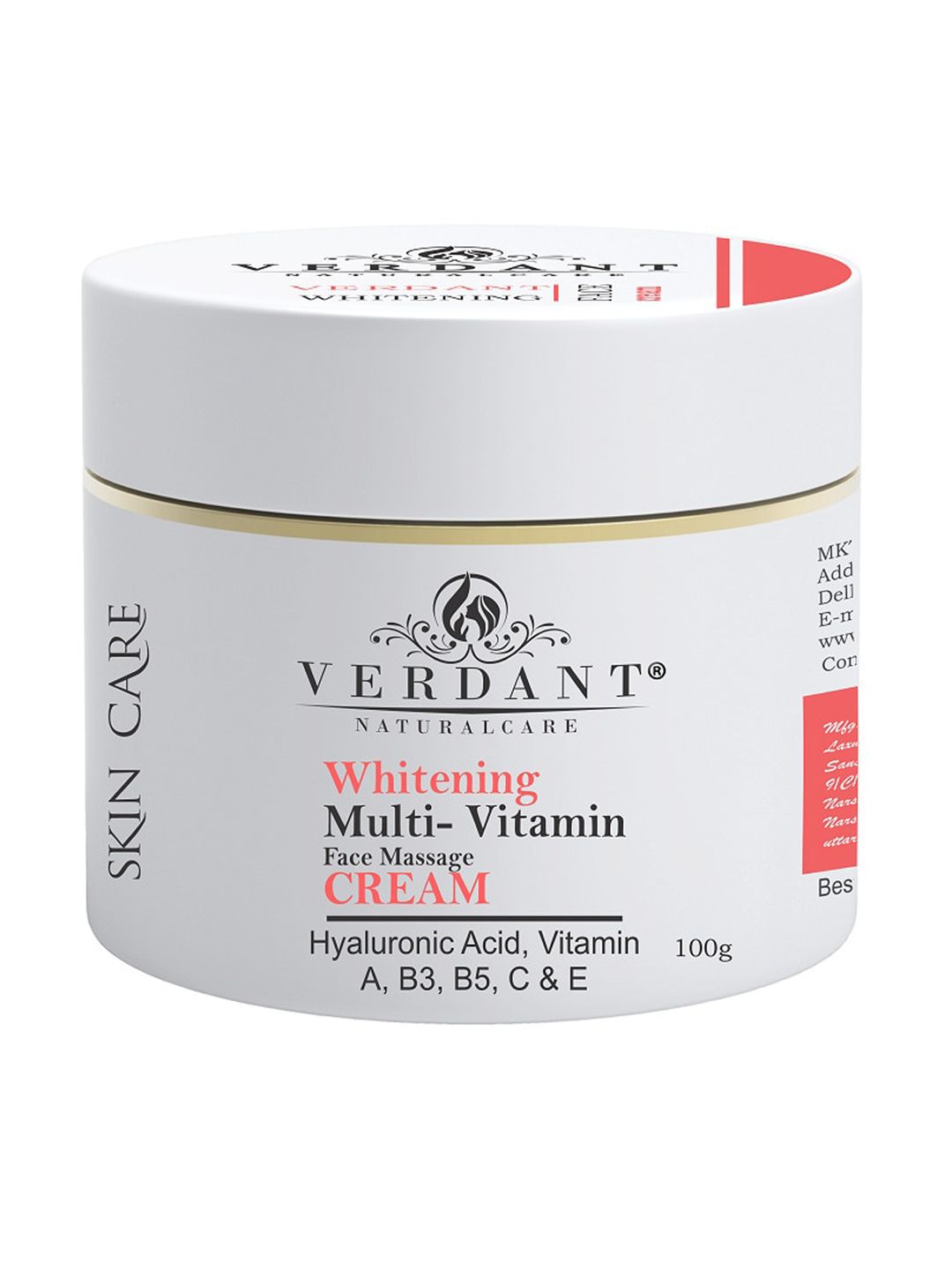 Verdant Natural Care Multi-Vitamin Whitening Face Massage Cream - 100g-image-2