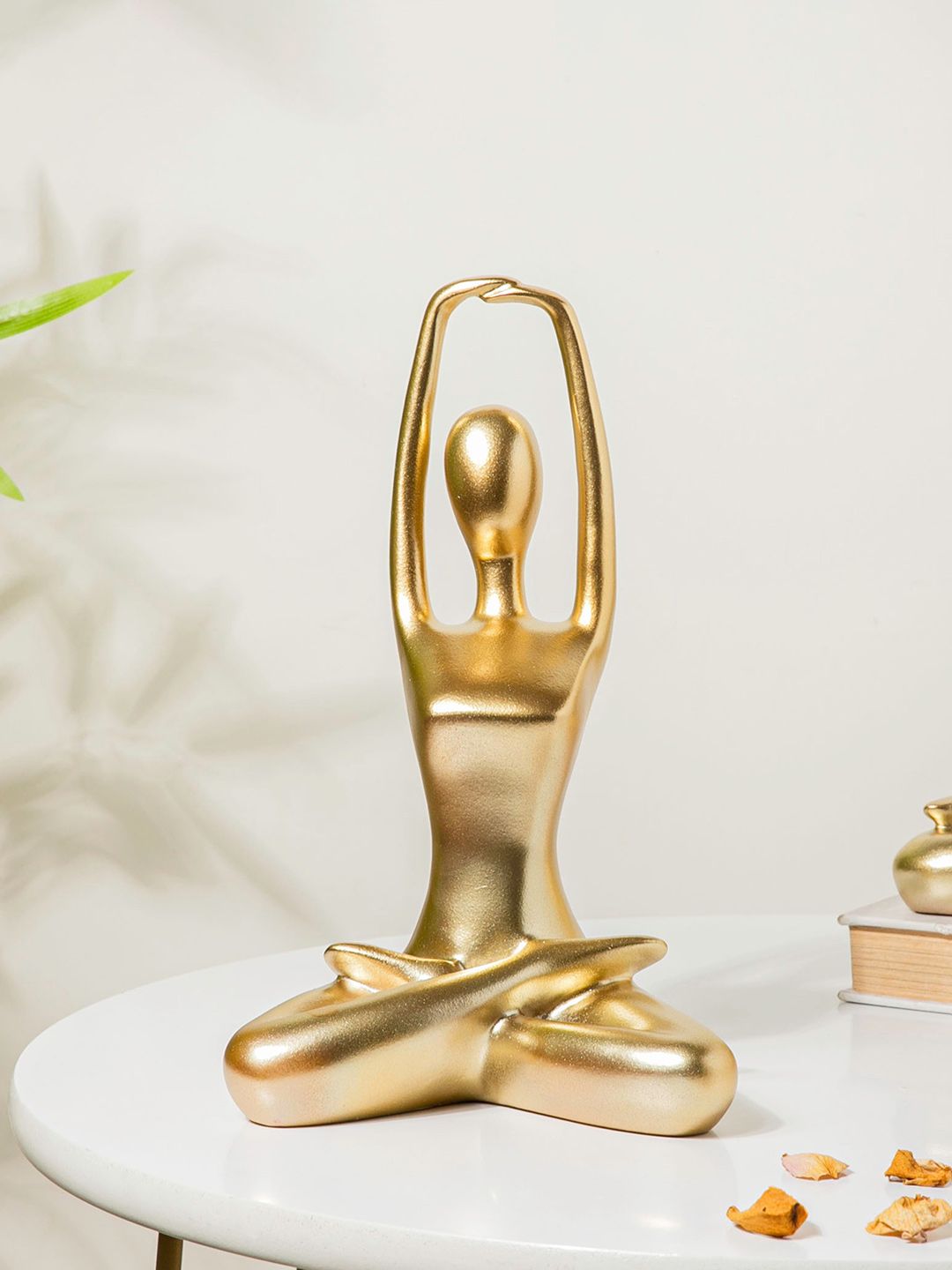 Nestasia Gold-Toned Solid Yoga Showpiece-picture-23