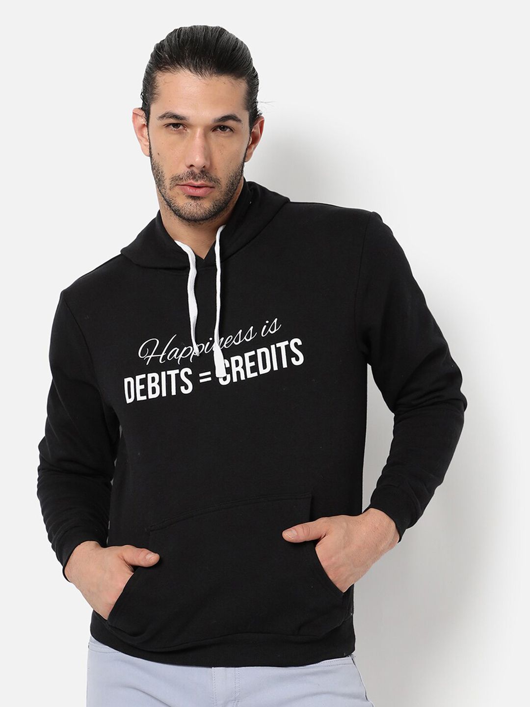 cahoot Campus Sutra Men Black Printed Hooded Sweatshirt-picture-22