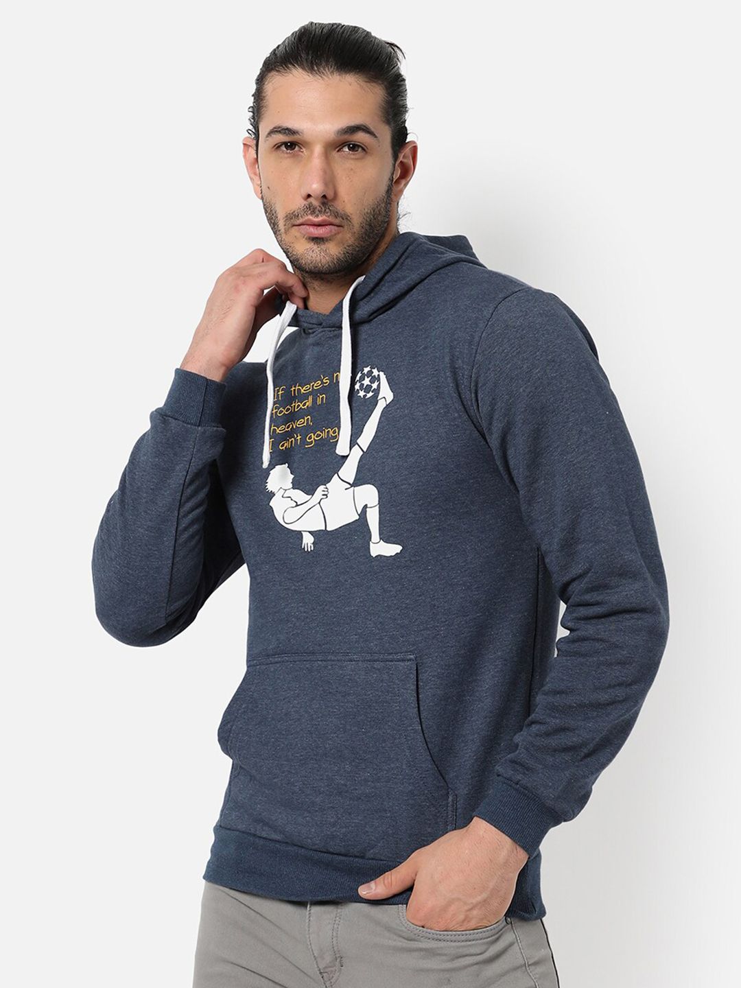 CAHOOT Men Blue Printed Cotton Hooded Sweatshirt-picture-10