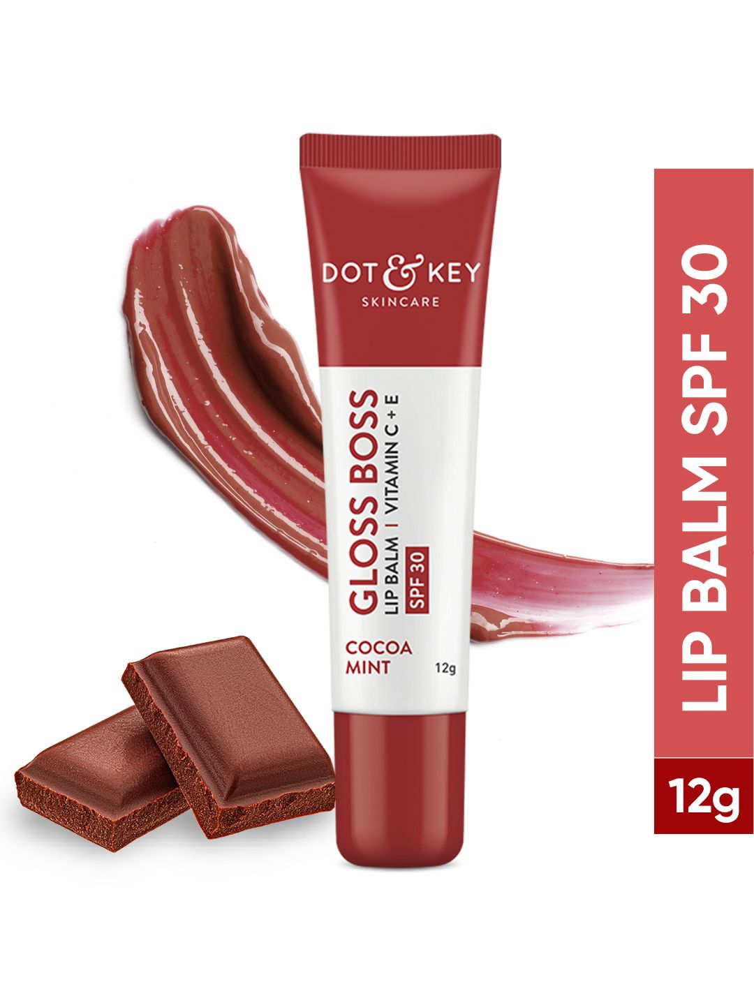 DOT & KEY Gloss Boss Vitamin C+E Tinted Lip Balm with SPF 30 12 g - Cocoa Mint