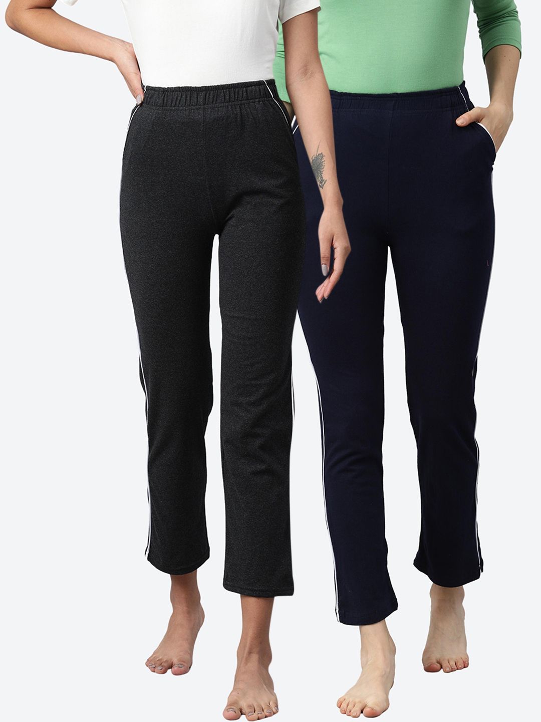 Buy NOT YET by us NOT YET by us Women Pack Of 3 Solid Lounge Pants at  Redfynd