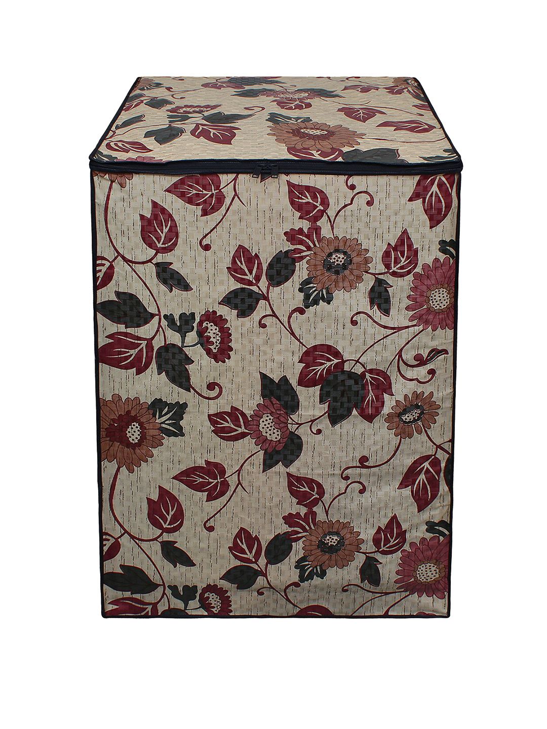 DREAM CARE Beige & Brown Printed PVC Top Load Fully Automatic Washing Machine Cover