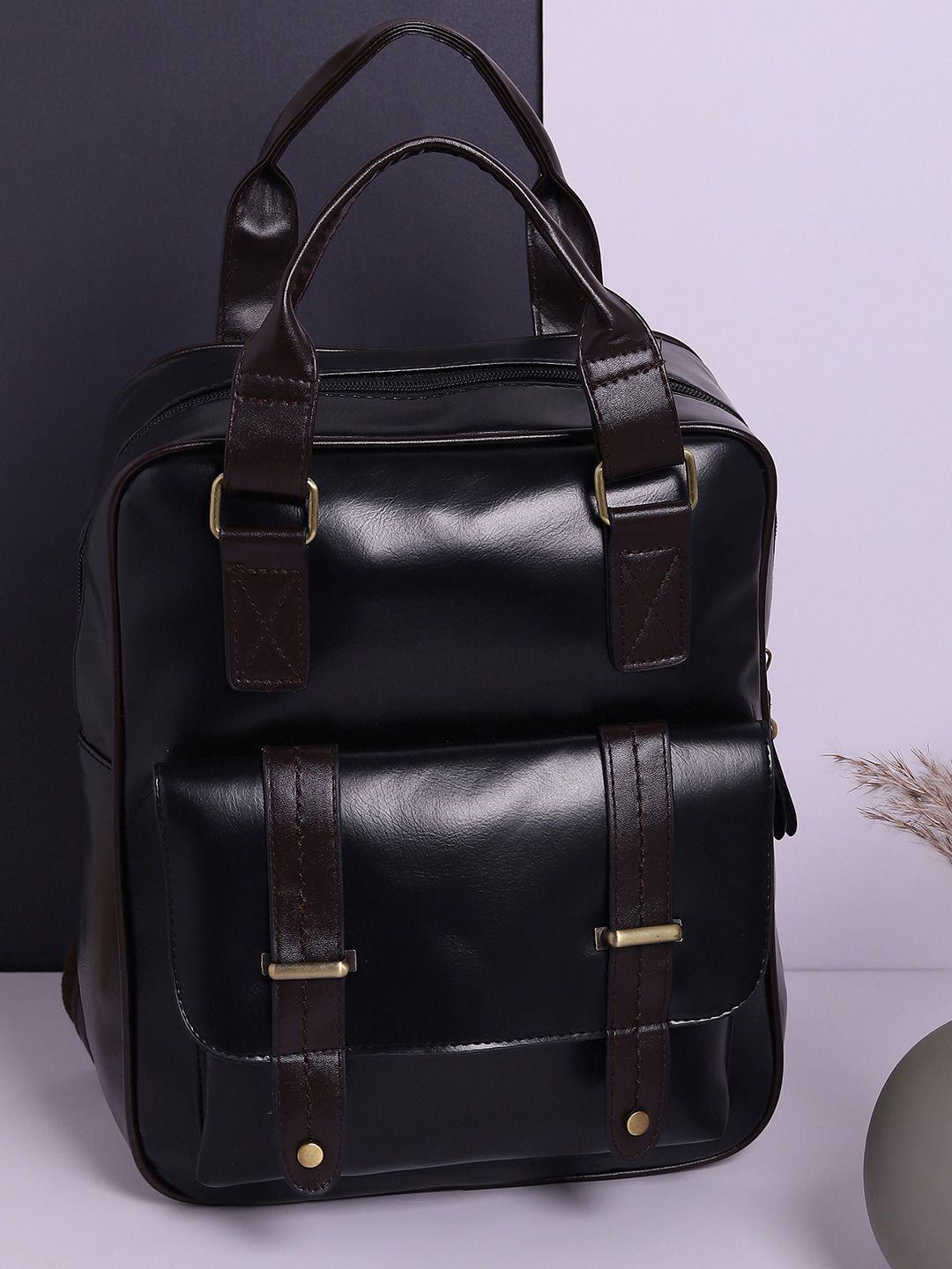 HAUTE SAUCE by Campus Sutra Women Black Backpack-image-47