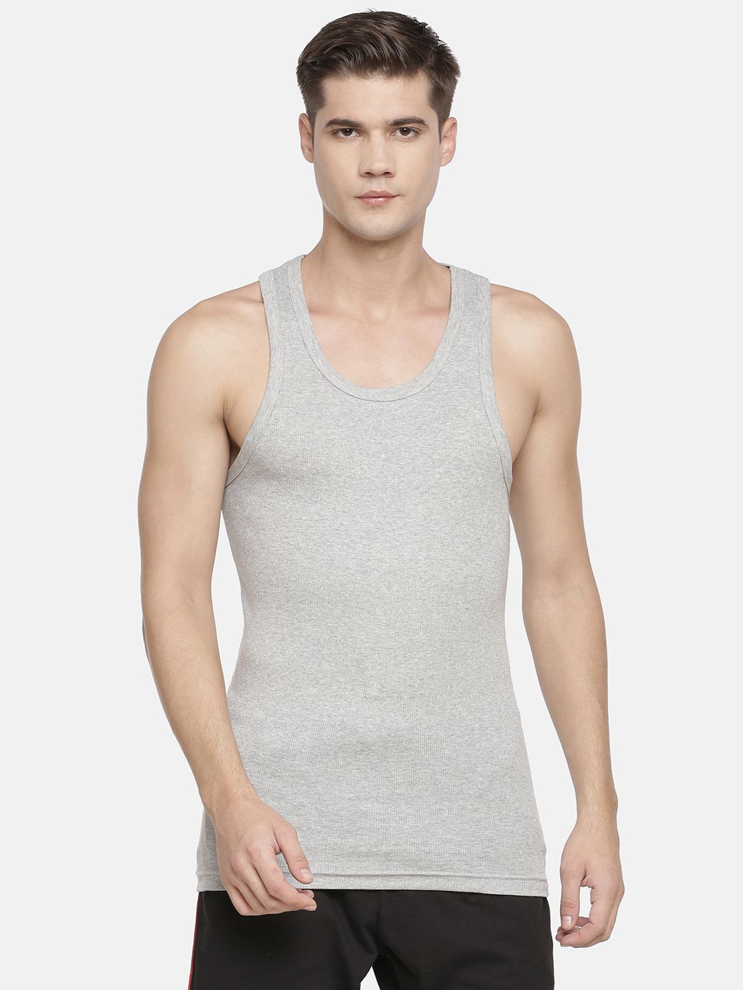 Macroman M-Series Men Grey Solid Cotton Innerwear Vest-picture-33