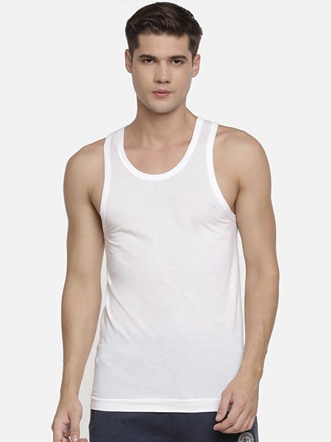 Macroman M-Series Men Pack of 2 White Innerwear Vests-image-26