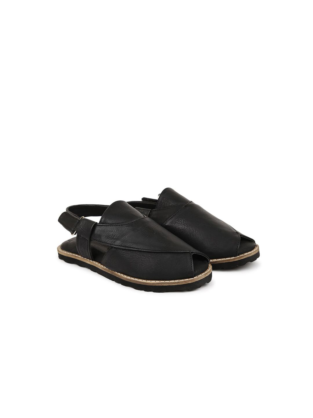 Tiber Taber Boys Black Ethnic PU Comfort Sandals-picture-46