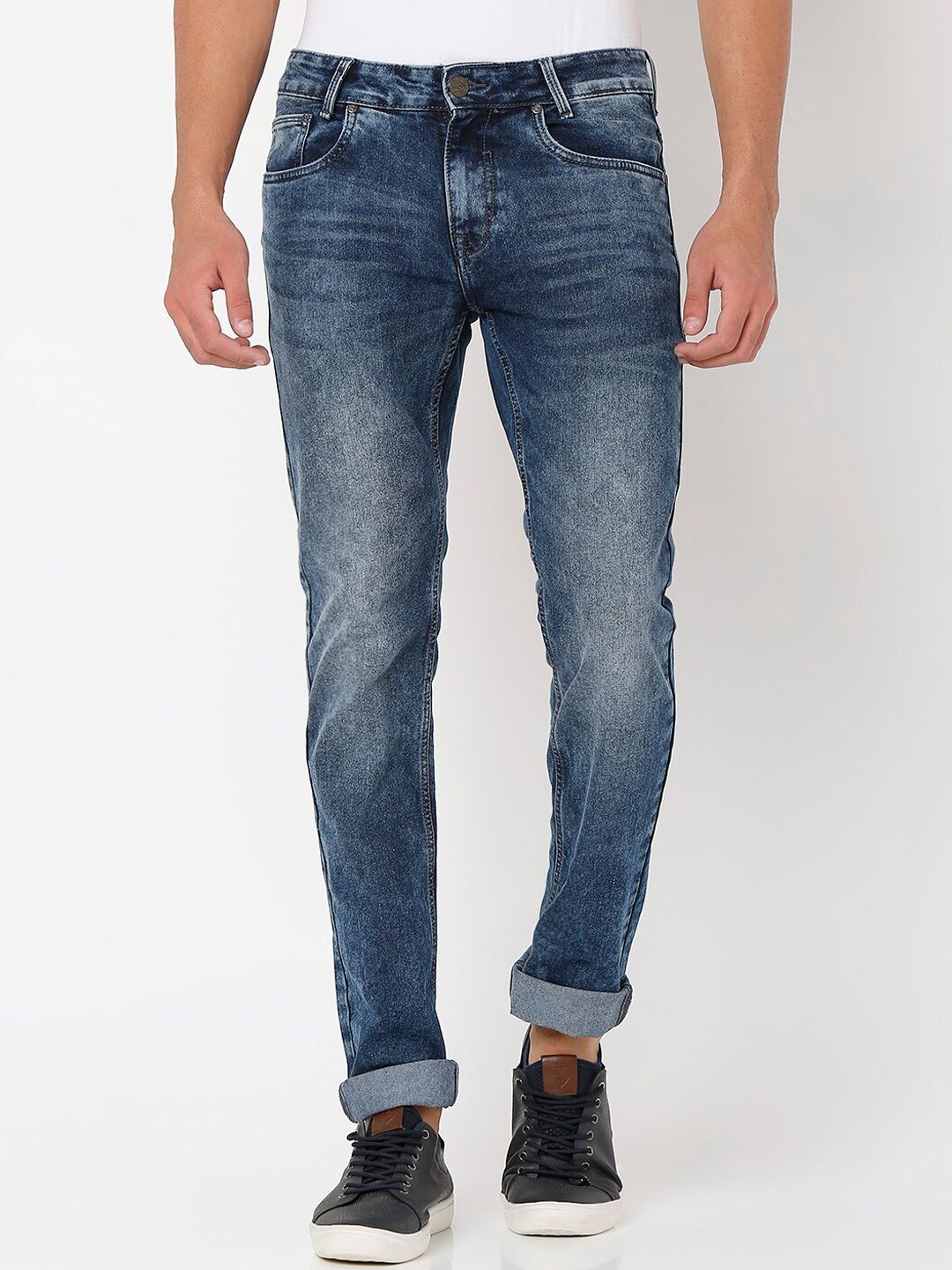 Mufti Men Blue Slim Fit Heavy Fade Jeans - Price History