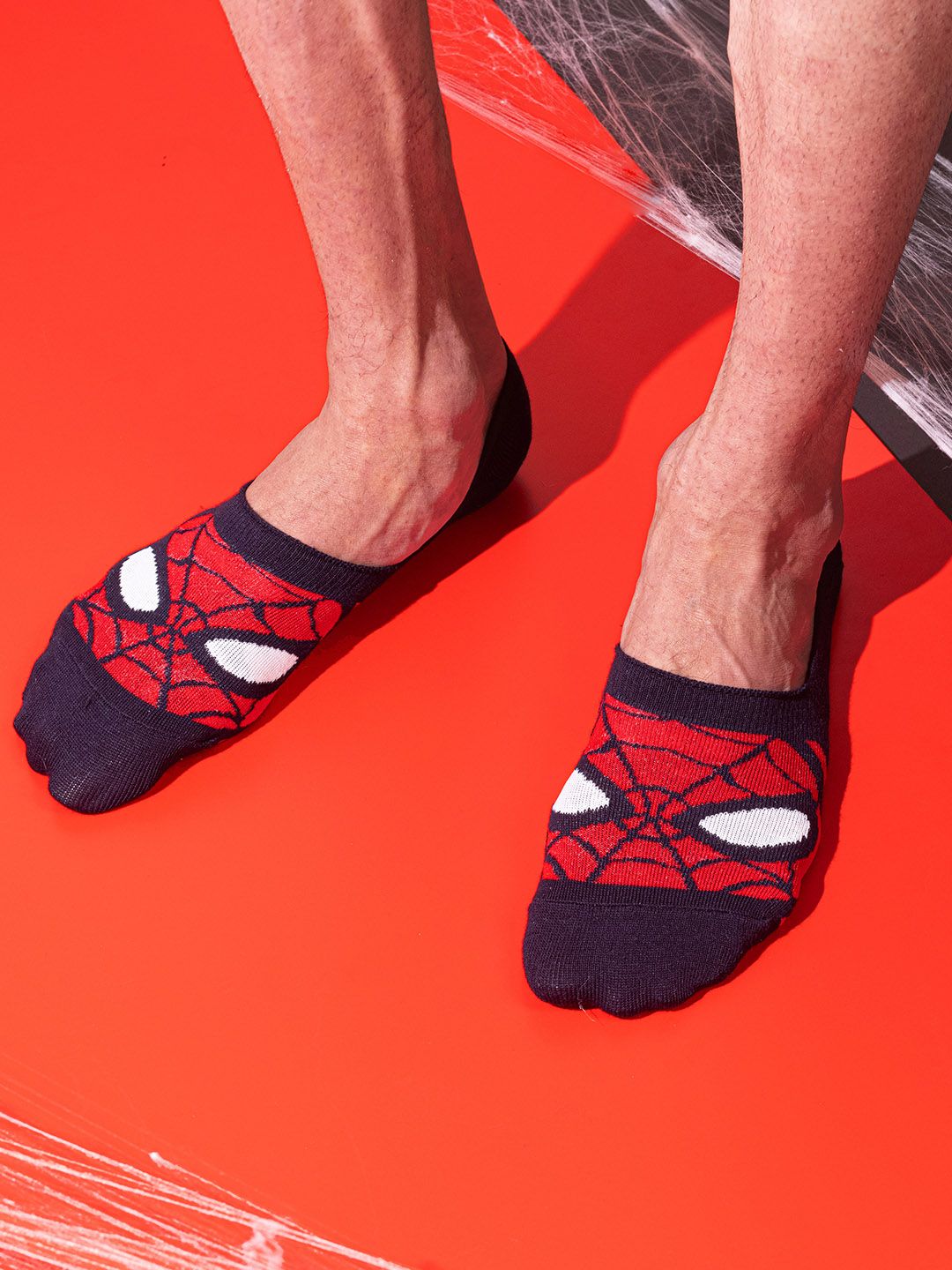 Balenzia x Marvel Men Pack Of 2 Assorted Shoe Liner Cotton Socks-picture-11