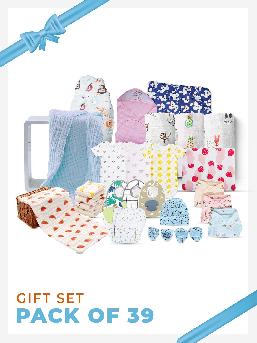 Moms Home Infant Pack Of 39 Multi Baby Apparel Gift Set-image-6