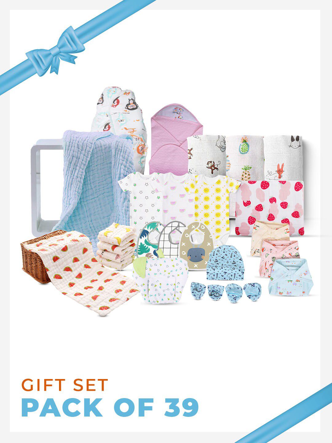 Moms Home Infant Pack of 39 Multi Baby Apparel Gift Set-image-7