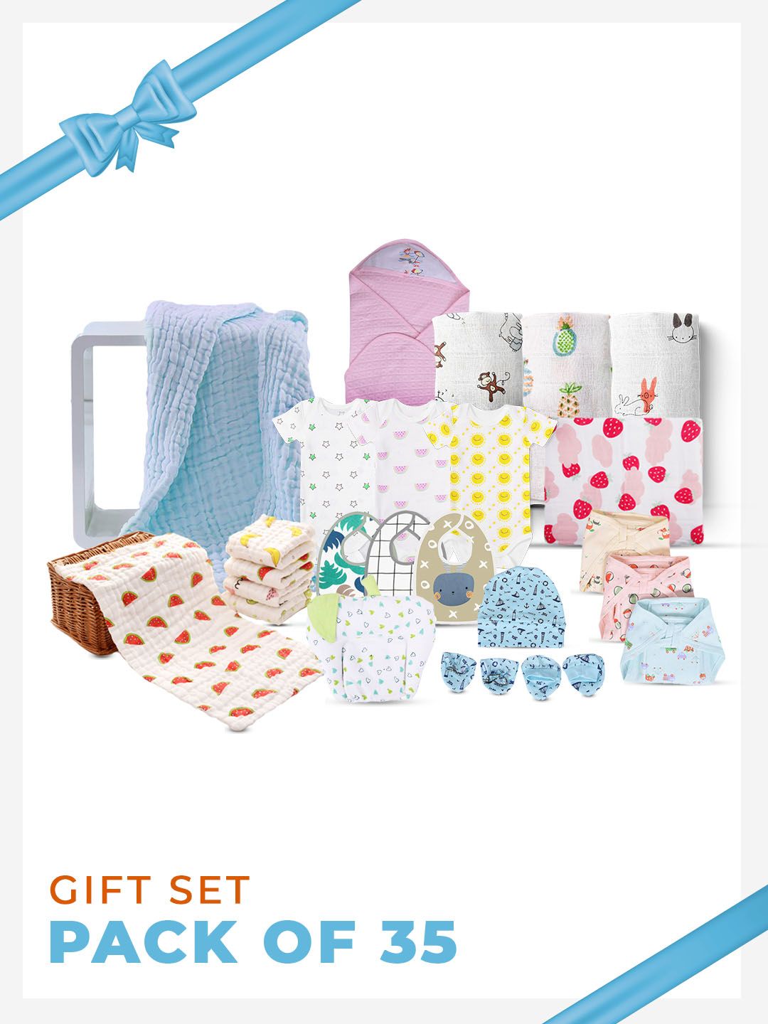 Moms Home Infant Pack of 35 Multi Baby Apparel Gift Set-image-5