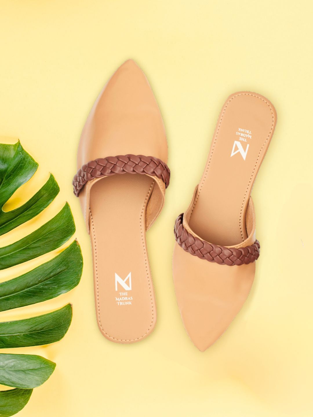THE MADRAS TRUNK Women Tan Mules Flats-picture-22