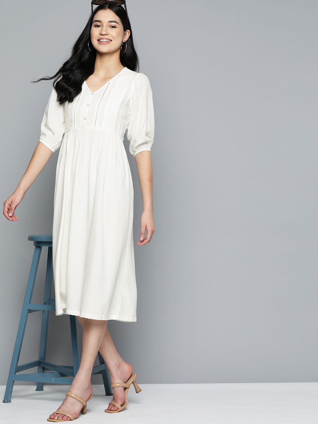 Mast & Harbour Floral A-Line Midi Dress-picture-31