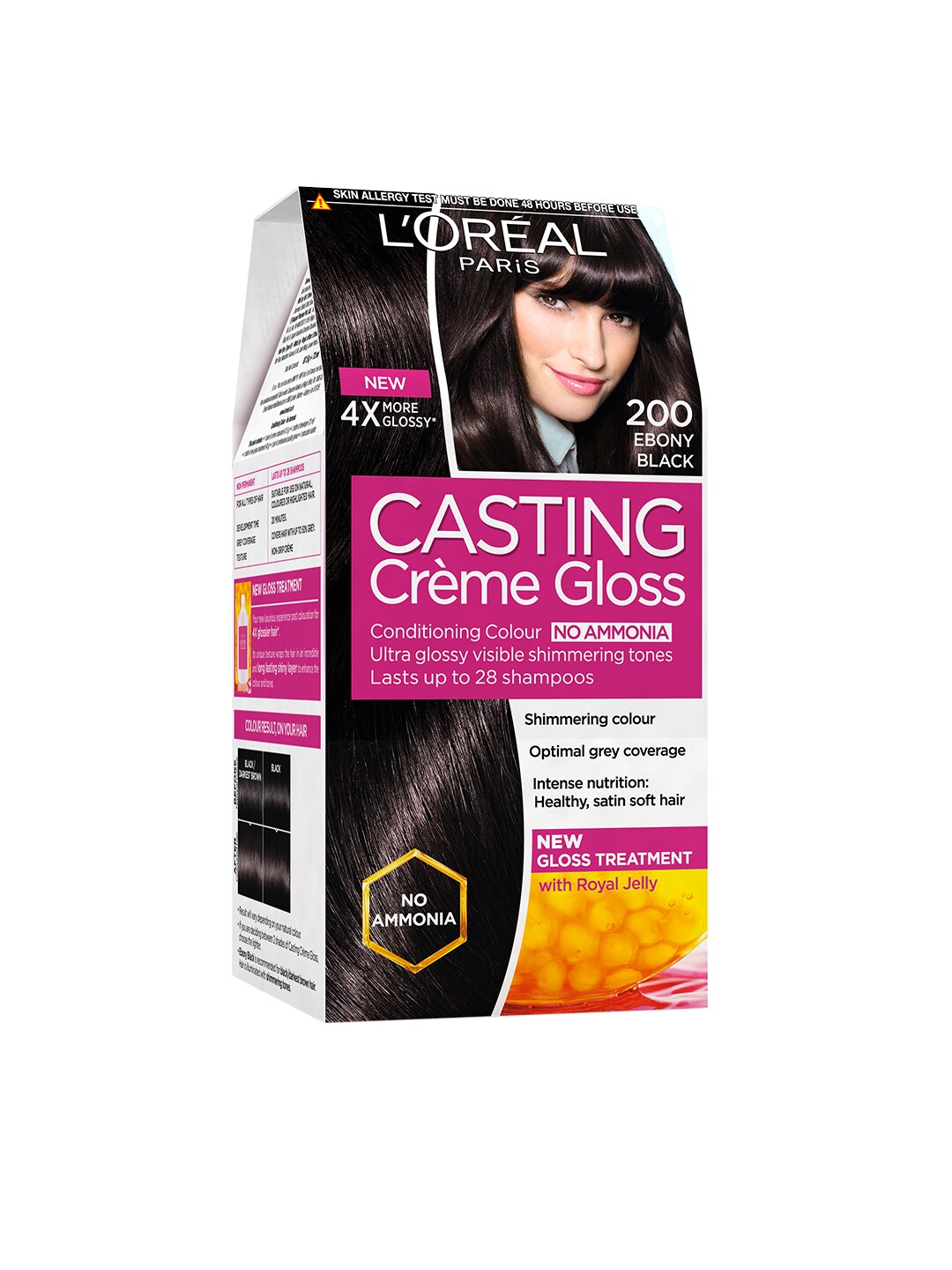 loreal paris casting creme gloss ebony black hair colour 200