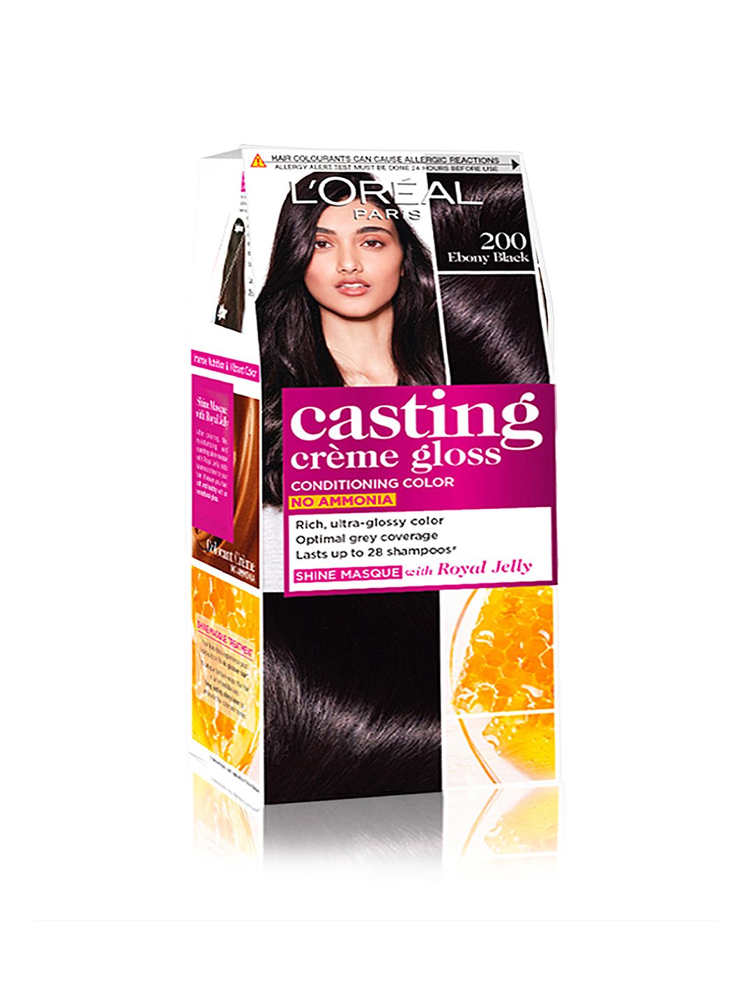 LOreal Paris Casting Creme Gloss Hair Color - Ebony Black 200 (87.5 g + 72 ml)