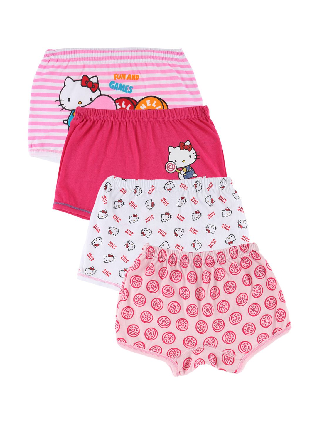 Bodycare Kids Girls Pack Of 4 Assorted Hello Kitty Conversational Printed Shorts-picture-27