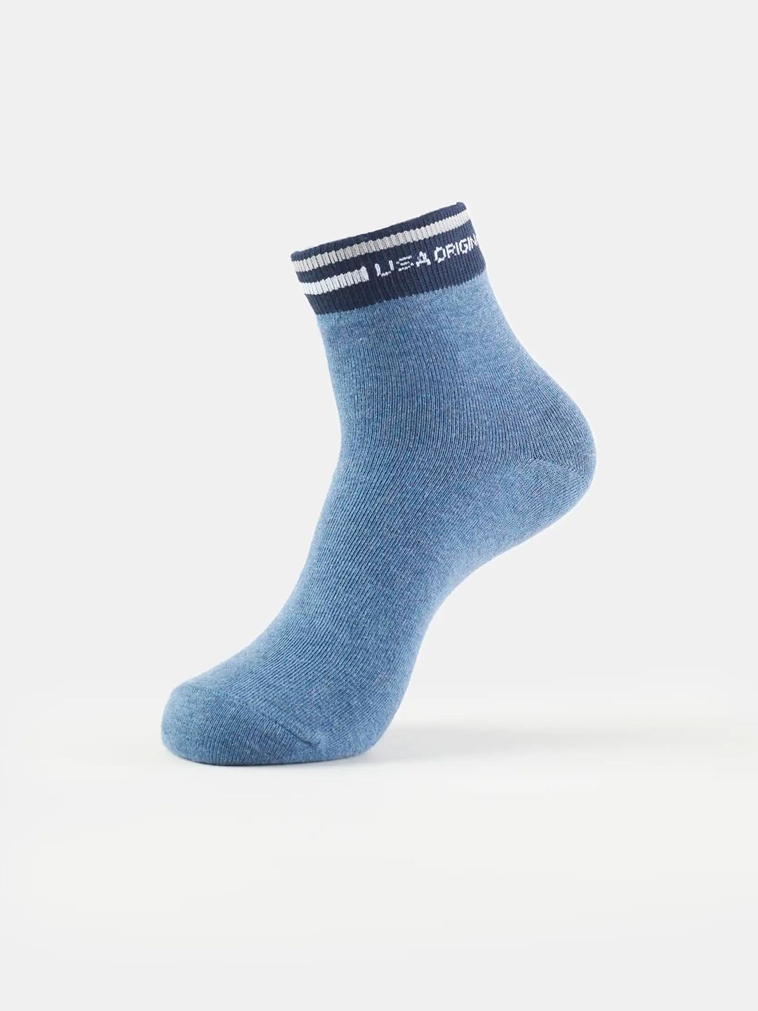 Jockey Men Blue Solid Cotton Ankle-Length Socks-image-49