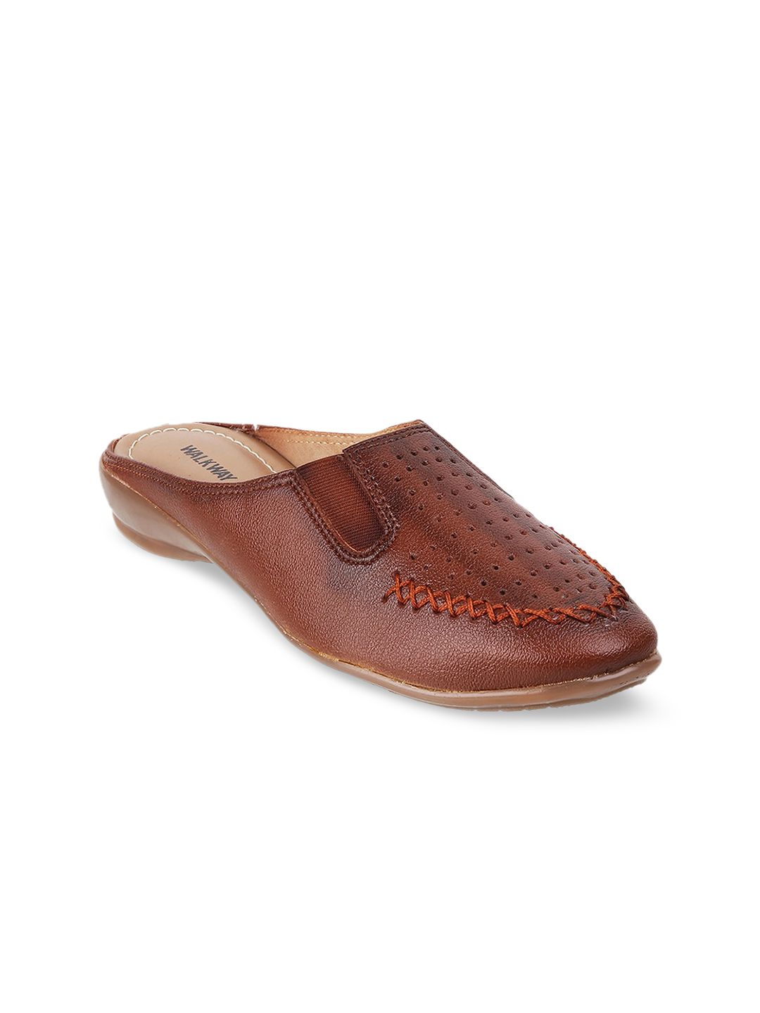 WALKWAY by Metro Women Tan Ethnic Mules Flats