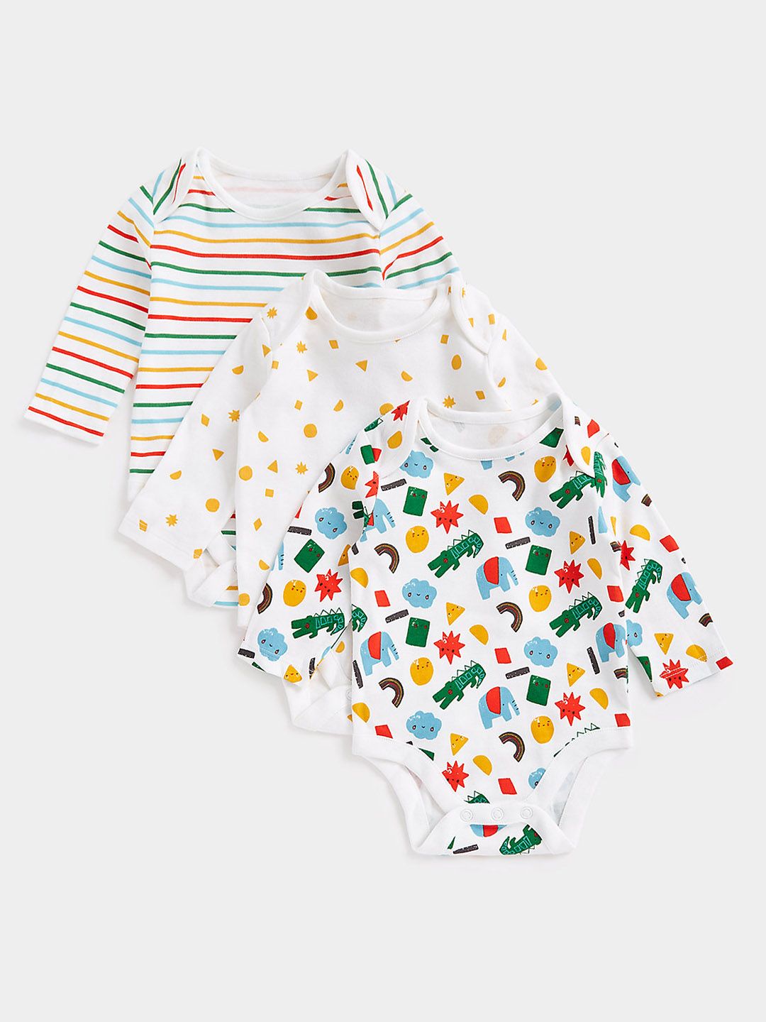 mothercare Kids Pack of 3 Pure Cotton Printed Bodysuits