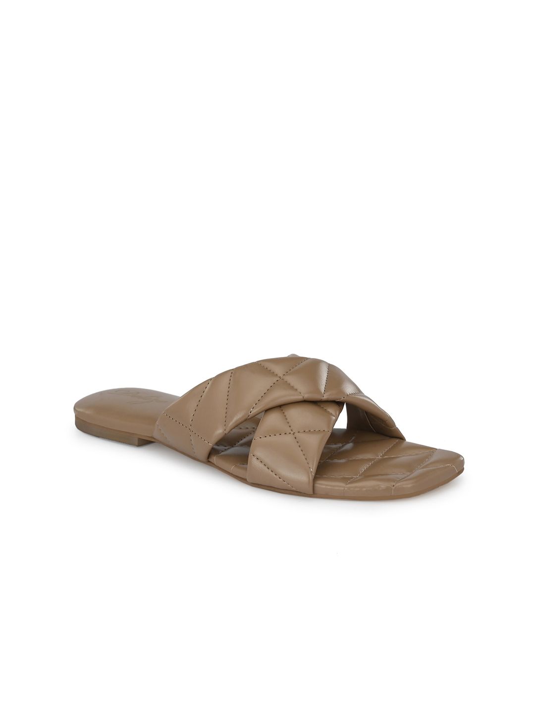 Delize Women Brown Textured Open Toe Flats-image-35