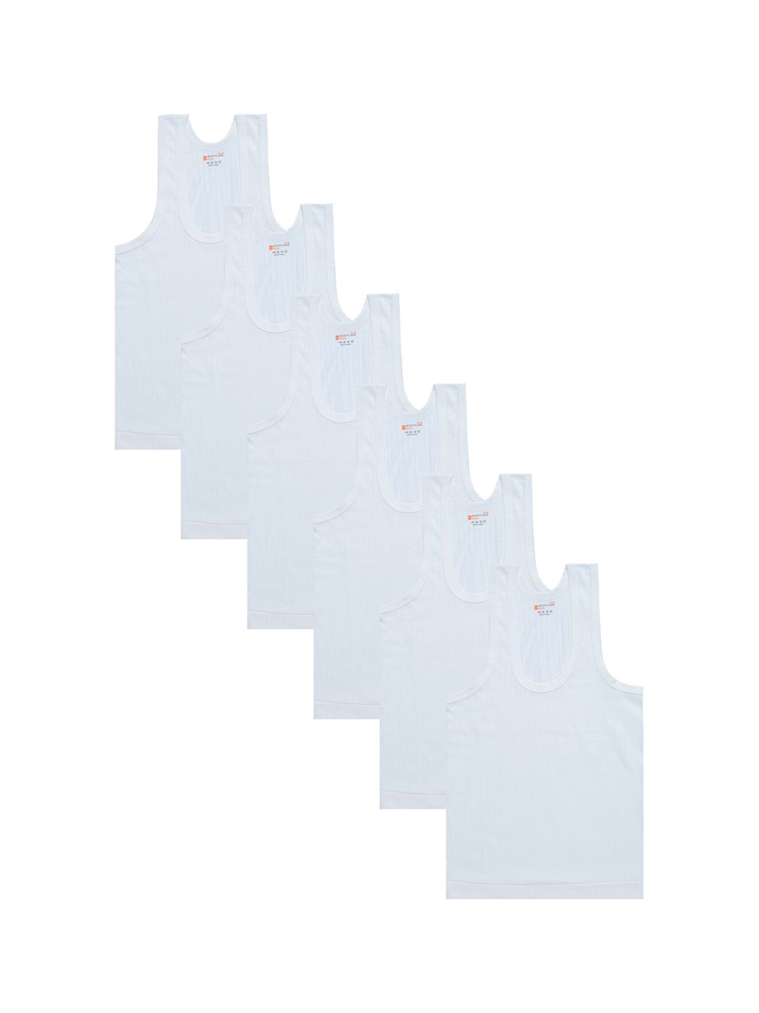 Bodycare Kids Kids Boys Pack Of 6 White Solid  Cotton Innerwear Vests-picture-49