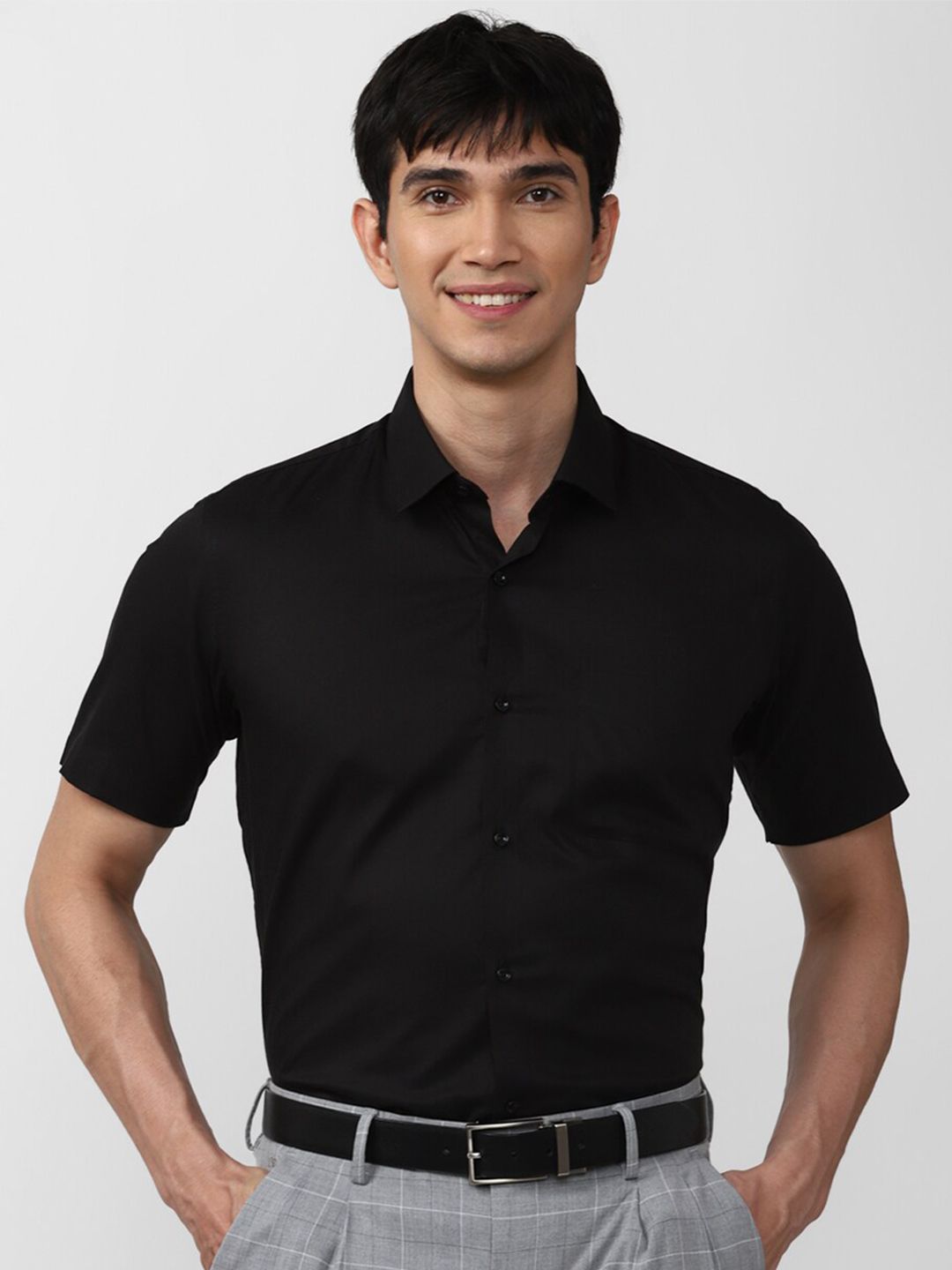 Peter England Men Black Pure Cotton Formal Shirt-picture-34